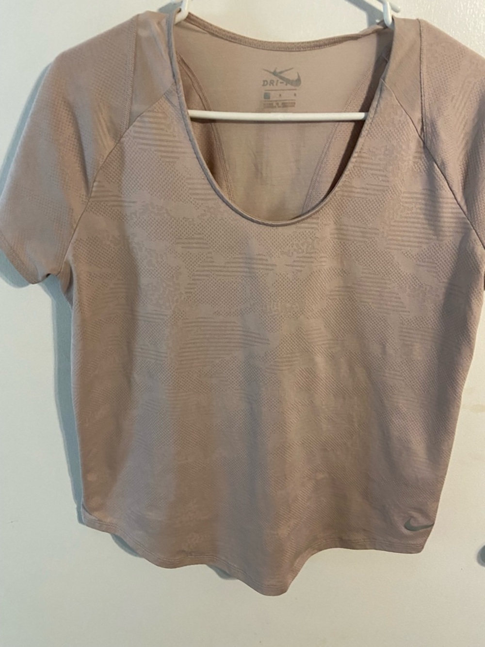 Nike Dri-FIT Short Sleeve Scoop Neck Top - Taupe